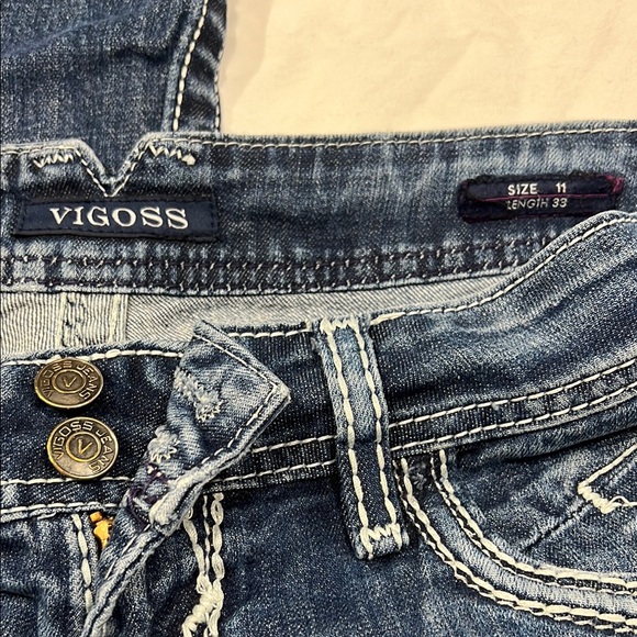 Vigoss Blue Straight Leg Jeans Classic Style - Picture 3 of 9
